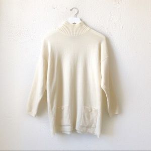 Elegant Cream Cowl Neck Sweater